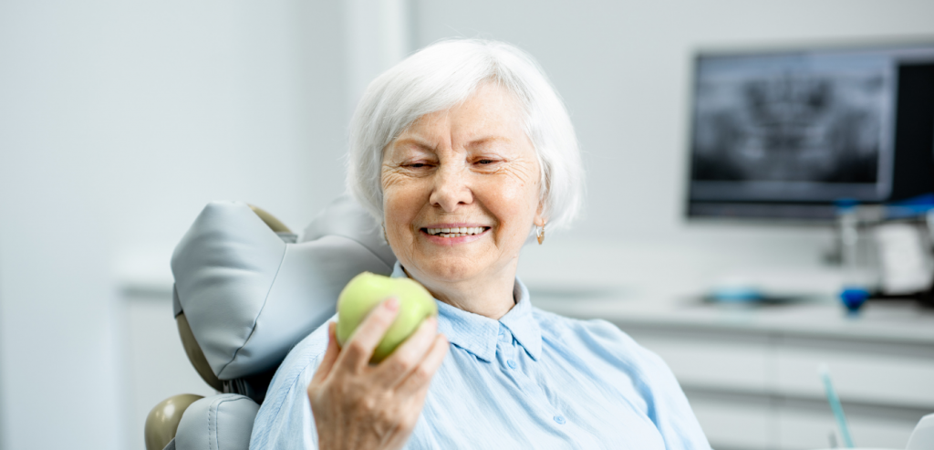 elderly person dental implant